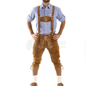 Lederhosen สำหรับผู้ชายสไตล์สตรีทชั้นสูงที่มีลวดลายทึบดีไซน์ตามสั่งมาใหม่ออนไลน์ - Product Image 3