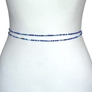 Cinturón de cadena de vientre con cuentas de moda con bucle de gancho de Metal ajustable Cadena de vientre de cuentas de semillas hechas a mano con patrón Floral para regalos - Product Image 4