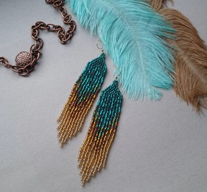 Luxury Quality <b>Emerald</b> Green Beaded Tassel Earrings - Product Image 2