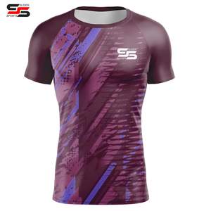 Rashguard de manga corta personalizado para Surf MMA Jiu Jitsu diseñe su propio logotipo camisa de compresión sublimada ropa de artes marciales - Product Image 1