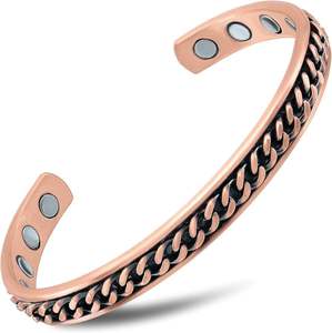 Brazalete magnético único de calidad superior de cobre puro hecho a mano, pulseras unisex, venta directa, pulsera de cobre martillado para la artritis - Product Image 1