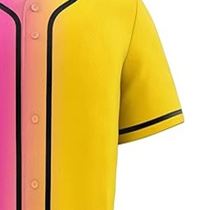 Custom Baseball Jersey Solid Blank Full Button <b>Down</b> Wholesale Classic Quick Dry Breathable 100% Polyester Sports Wear Uniform - Product Image 5
