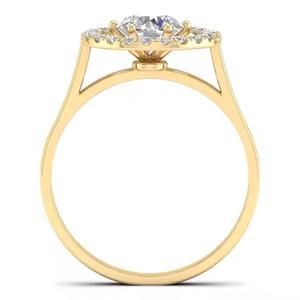 Bijoux fins personnalisés 14K 18K 22K or blanc plaqué rhodium taille ronde 1Ct bagues solitaires en diamant de laboratoire pour les femmes - Product Image 5