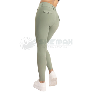 กางเกงขี่ม้าสำหรับผู้หญิงพร้อมสายรัดเอวสูงยืดหยุ่นทำจากวัสดุสัมผัสเพื่อความสบายและปลอดภัยในระหว่างการฝึกซ้อม - Product Image 6