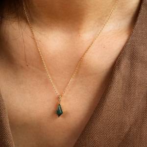 Collier Agate Mousse Argent Sterling 925 Plaqué Or 14K Pendentif Boucles d'Oreilles Ensemble Bijoux Vintage Cadeau Pour Elle - Product Image 1