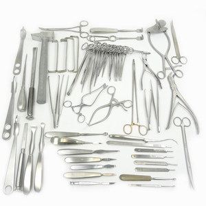 Kit d'instruments chirurgicaux de base de haute qualité, best-seller, manuel, réutilisable, argenté, pour chirurgie générale, certifié CE ISO 13485:2016 - Product Image 1