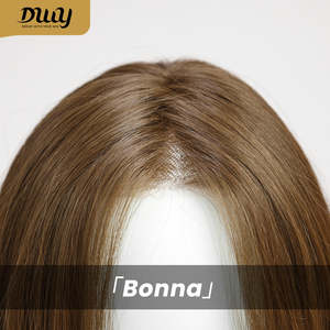Bonna-DWY Free Part Long Wavy Brown Synthetic <b>Wig</b> Short Curly Layered Headband Style Light Brown Lace Front Mono Lace Front - Product Image 6