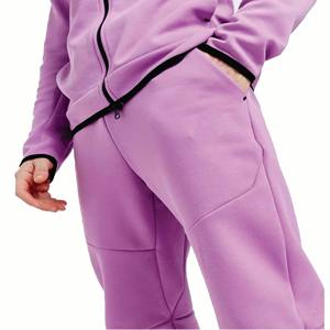 Custom 100% Cotton Sweatpants and Hoodie Set <b>Jogger</b> Set Zipper up Streetwear Sweatsuit for Men <b>Oversized</b> Sweatsuit Purple Set - Product Image 6