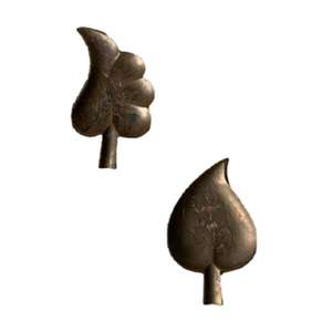 Lot de 2 cendriers antiques en forme de feuille brune avec une finition brillante, parfaits pour la maison, le bar, le restaurant, le bureau et les accessoires de fumer. - Product Image 1