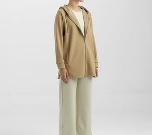 Chaqueta de Invierno para Mujer al por Mayor, Personalizada, Color Beige, con Capucha, Cierre de Cremallera y Bolsillos, Nuevo Diseño, Logotipo, Estilo Casual Urbano - Product Image 4