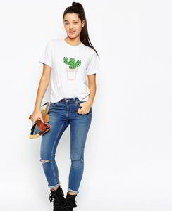 T-shirt surdimensionné 100 % coton pour femme, directement de l'usine, avec service d'impression sérigraphique et de broderie - Product Image 4