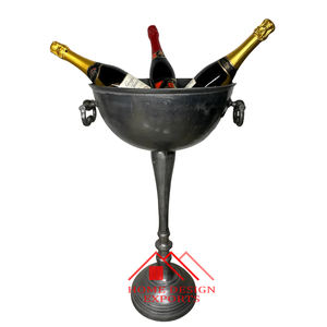 Seau à glace en aluminium nickelé avec support et logo personnalisé, idéal pour les grandes boissons - Product Image 3