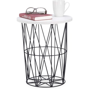 Enamel Coated <b>White</b> Color Metal Coffee <b>Side</b> <b>Table</b> Modern Design for Your Living Room or Lounge Space - Product Image 4