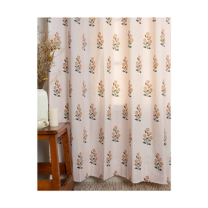 Vintage Inspired Sage Green Full Floral Art Drapes In <b>Lightweight</b> 100% Cotton With GOTS Embroidered Finish 4x8 Ft <b>Curtains</b> - Product Image 3