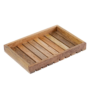 Elegante Bandeja Rectangular de Madera de Mango Hecha a Mano-Perfecta para Servir y Decorar en Fiestas de Cumpleaños a Precio de Fábrica - Product Image 1