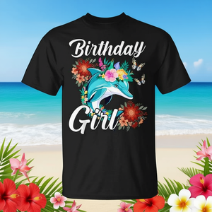 Maglietta per Festa di Compleanno a Tema Delfino per Ragazze, Tema Mare e Spiaggia, Ideale per Promozioni - Product Image 3