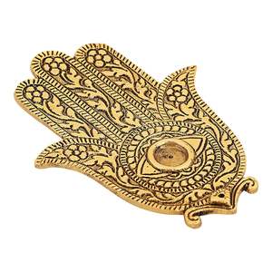 Antique Finished Aluminum Hamsa Hand <b>Incense</b> <b>Stick</b> Cone <b>Holder</b> Ash Catcher Aromatherapy Diffuser <b>Incense</b> Stand Religious Product - Product Image 5
