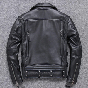 Veste en cuir véritable pour homme, nouvelle conception, vente chaude, matière en cuir, manches longues, vêtements de rue, veste en cuir professionnelle - Product Image 3