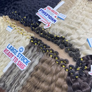 Venta al por mayor de extensiones de cabello humano vietnamita color personalizado Punta de queratina extensiones de cabello rizado con punta en U dibujado Doble - Product Image 6