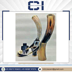 Cuerno de búfalo genuino pulido, seguro para los alimentos, estilo vikingo con soporte de Metal para bodas, uso en el hogar o en el Hotel - Product Image 4