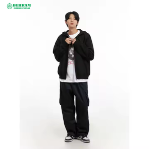 Sweat à capuche zippé vierge surdimensionné avec logo personnalisé conception 330gsm sweat à capuche 400gsm pull lourd pour hommes sweat à capuche zippé pour hommes - Product Image 5