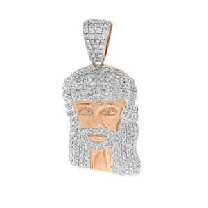 Custom Made Jesus face VVS Natural Diamond Hip Hop Rapper Pendentifs glacés disponibles aux meilleurs prix avec du matériel en or 10K/14K - Product Image 1