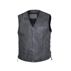 Gilet en cuir véritable pour homme, luxe, dernière collection hiver 2026, en peau de mouton, très demandé, sans manches, respirant, longueur courte, 100% cuir véritable - Product Image 3