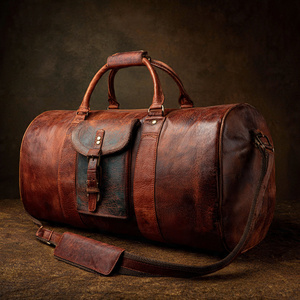 OEM Leather Travel Camo Bags Carry on Luggage <b>Men</b> Leather Duffel Bags <b>Handbag</b> Casual Traveling Duffel Leather Camo Print Bag - Product Image 6