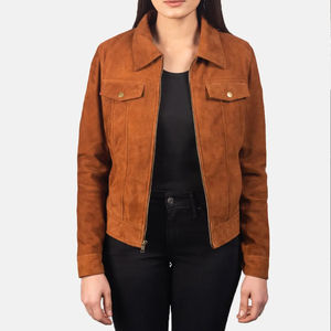 Chaqueta de Cuero para Mujer, Nueva Colección, Moda de Invierno, Cuero Genuino de Alta Calidad con Diseño de Punto Transpirable, Tinte Liso - Product Image 6