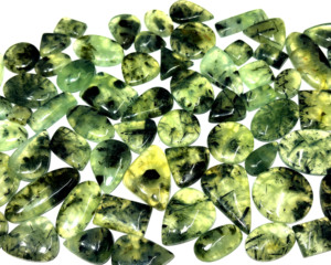 Piedra Preciosa Natural de Prehnita al por Mayor, Cabujón Verde Manzana de Alta Calidad para la Fabricación de Joyas - Product Image 2