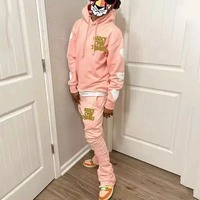 Venta al por mayor peso pesado Streetwear pulóver chándal personalizado bordado pantalones de chándal y Sudadera con capucha transpirable para el invierno
