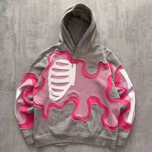 Wholesale Weighted <b>Hoodie</b> Plush Filled <b>Hoodie</b> for Adults Puff Printed <b>Oversized</b> <b>Fleece</b> Design Men Hoodies for Sale - Product Image 5