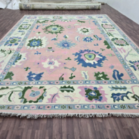 Haute qualité brodé 8x10 couleur rose traditionnel tricoté à la main Oushak acheter moderne turc Oushak tapis 8x10, 10x14 tapis Unique