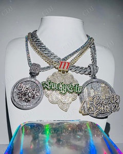 Colgante con Logotipo Inicial Personalizado para Hombre, Estilo Hip Hop, Plata de Ley 925, Chapado en Oro con Moissanita VVS, Alta Calidad, Certificado GRA - Product Image 1