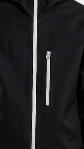 Veste coupe-vent à capuche pour homme, style streetwear d'hiver, avec logo sur le devant, 100% polyester/nylon, haute qualité, séchage rapide, respirante - Product Image 5