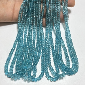 Cuentas de taladro central de 3,75-5MM con forma de Rondelle facetadas de apatita azul cielo Natural para la fabricación de joyas - Product Image 4