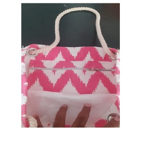 Bolso de mano de gran capacidad de algodón Natural 100%, bolso de hombro de lona de alta calidad para compras, certificado de exportador indio - Product Image 1
