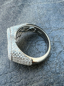 Bague en pierre ronde Baguette rose CZ Bijoux de mode pour femmes Bague en forme de cœur plaqué argent sterling 925 massif en acier inoxydable - Product Image 3