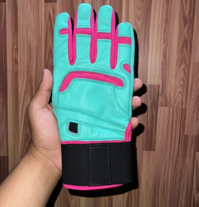 Guantes de Bateo Unisex Profesionales de Primera Calidad, Ambidiestros, con Cierre de Velcro, de Piel de Cabra Digital, con Puño Largo - Product Image 1