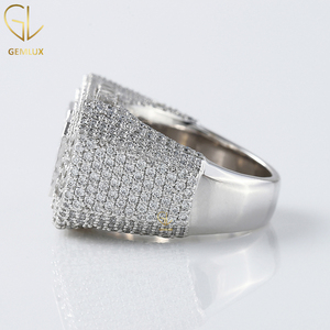 Nouveautés Testeur de diamants Iced Out Pass Round Cut Moissanite Diamond Custom Letter Hiphop Ring For Men - Product Image 5