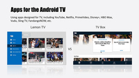Boîtier TV intelligent Lemon TV L1 Allwinner H313 IATV Android 10 avec applications TV, BT5.4, double Wifi, 100 Lan, vidéo 4K, contrôle 3D, décodeur