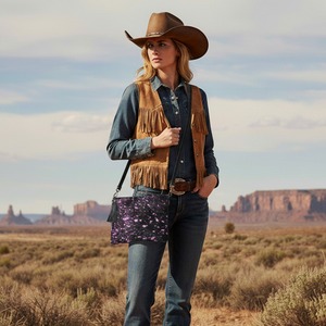 กระเป๋าสะพายข้างสไตล์โบฮีเมียนวินเทจสำหรับผู้หญิงขนาดเล็กลายหนังวัวนิ่มแบบเต็มตัวมีซิปปิดโลโก้ได้ตามต้องการ - Product Image 6