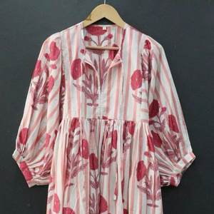 Robe midi décontractée à imprimé floral col profond avec ficelle plus proche silhouette ample mini robe taille naturelle pour l'été - Product Image 1