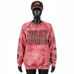 Sweat-shirt pour femmes Sun Fade Premium 320 GSM en molleton de coton brossé, texture lavée au soleil, logo brodé personnalisé, sweat-shirts basiques pour femmes - Product Image 6