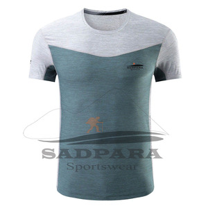 Venta al por mayor de calidad superior de ajuste rápido transpirable elástico cuello redondo entrenamiento gimnasio Fitness desgaste hombres camisetas de manga corta - Product Image 1