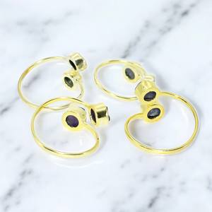 แหวนปรับขนาดได้พลอยโกเมนดิบ-แหวนเงิน925-แหวนวงแหวนแฮนด์เมดแบบเรียบสำหรับขายส่ง - Product Image 3