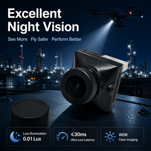 กล้องตรวจสอบอุตสาหกรรม FPV UAV ขนาด 1/1.8" CMOS 1800TVL WDR มองเห็นในเวลากลางคืน, ความหน่วงต่ำ, 125 °   FOV, อินพุต 5-40V - Product Image 5