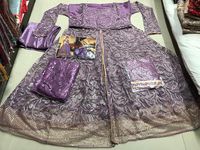 Indien à la mode Anarkali Kurti robe Dupatta mariage fête costume femmes longue Banglory soie broderie parole longueur travail mariage