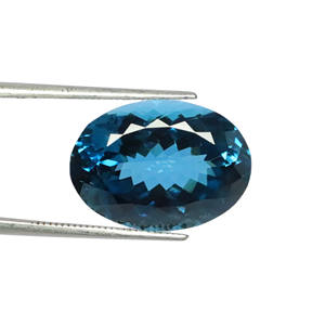 Pierre précieuse en topaze bleue de Londres authentique de 14x10 mm - Forme ovale Topaze bleue de Londres Pierres précieuses en vrac - Qualité excellente Topaze facetté pour lui - Product Image 2
