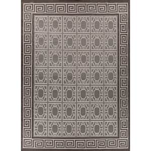 Tapis en laine géométrique Alhambra gris et noir à tissage plat pour couloir, chambre et salon - ADWL-13209 - Product Image 1